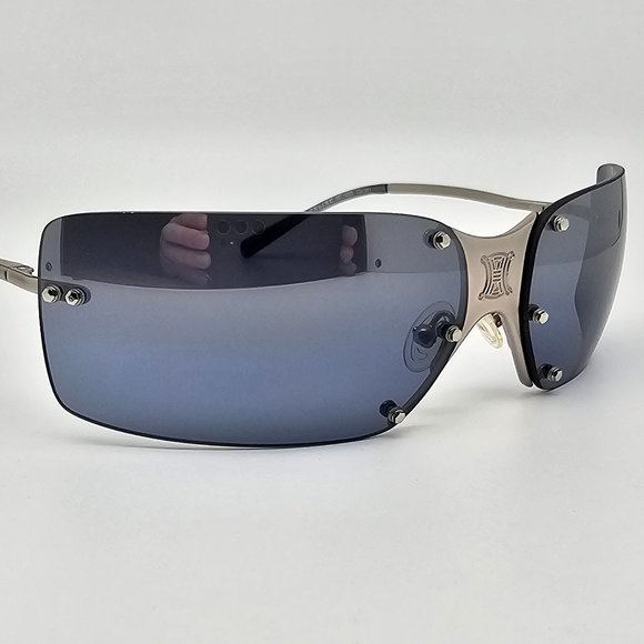 Celine SC1033 Col. 581 Silver Frame Grey Blue Gradient Mirror Lens Sunglasses - Picture 6 of 12